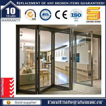 Powder Coated Tinted Glass Aluminium Bi-Folding Door with Soundproof and Waterproof